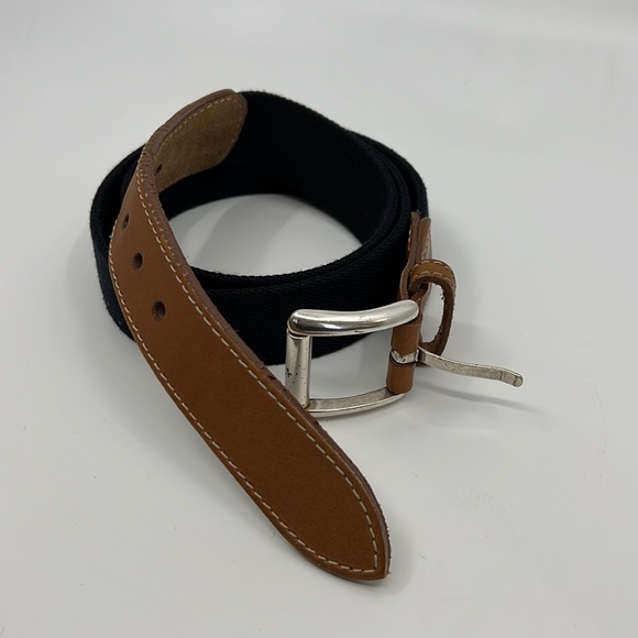 L.L. Bean Men's Comfort Waist Belt Navy - Picture 2 of 8
